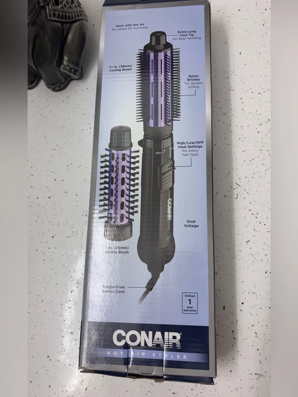 New Open Box Conair Volume Plus Hot Air Styler — Purple & Black